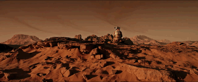 GIF do filme Perdido em Marte, produção cinematográfica norte-americana de ficção científica.