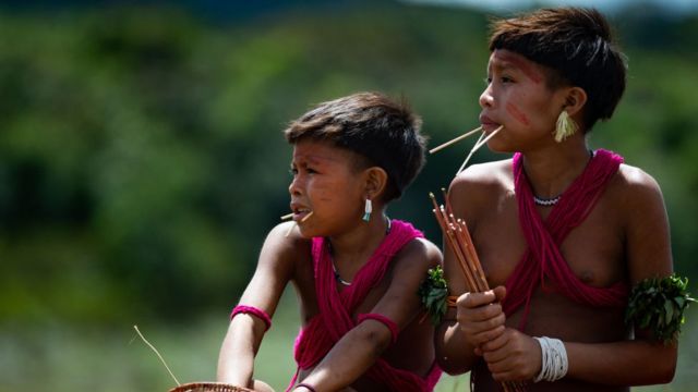 Crianças Yanomami. 